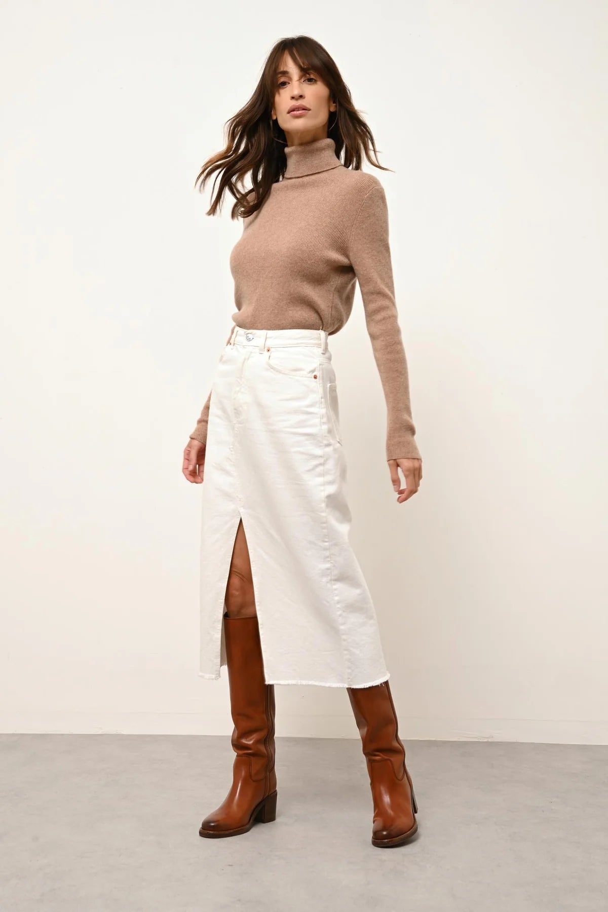 Jersey de Cuello Vuelto - Lanais - Camel Jaspeado