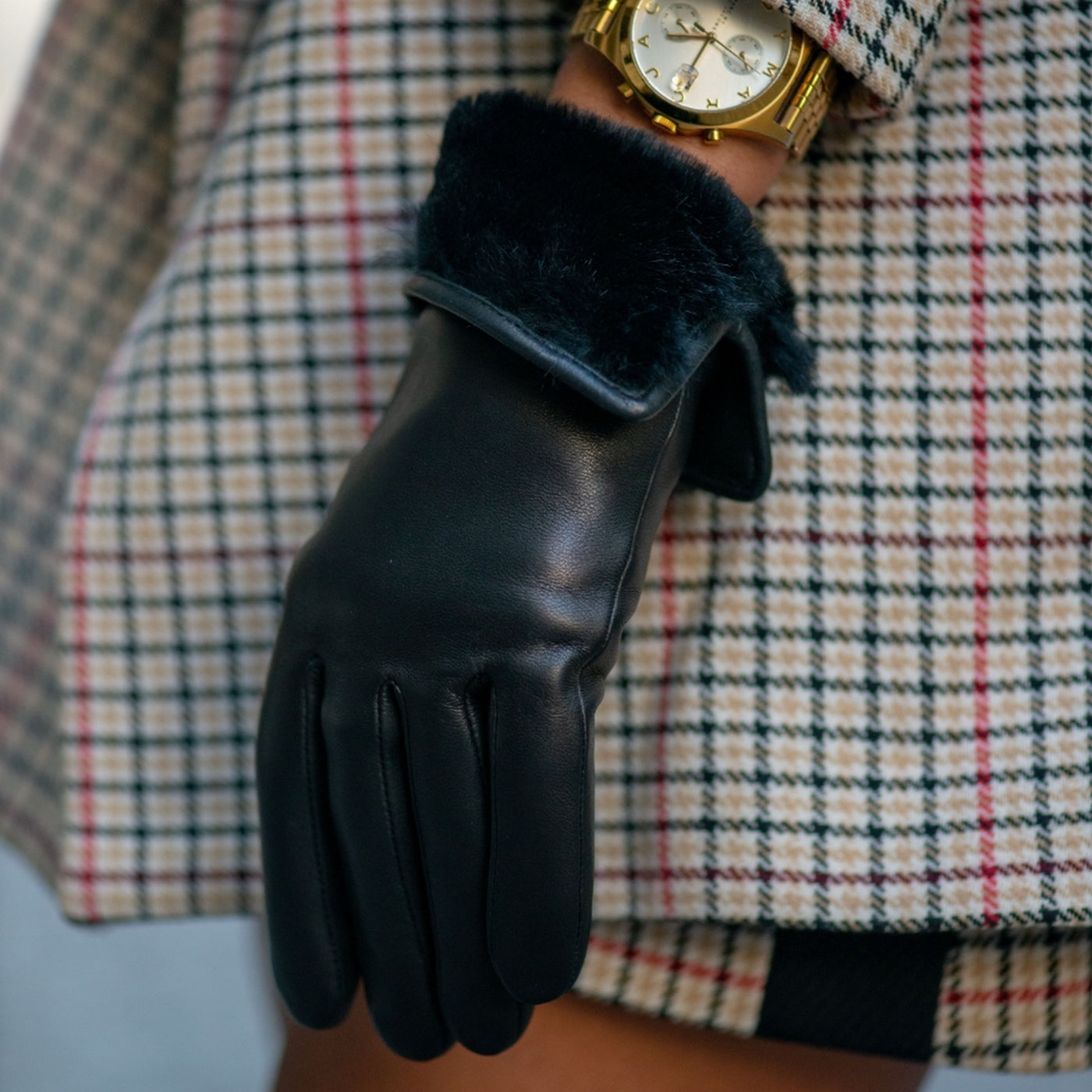 Gants Lapin-Noir Tactile - Noir Tactile - Femme