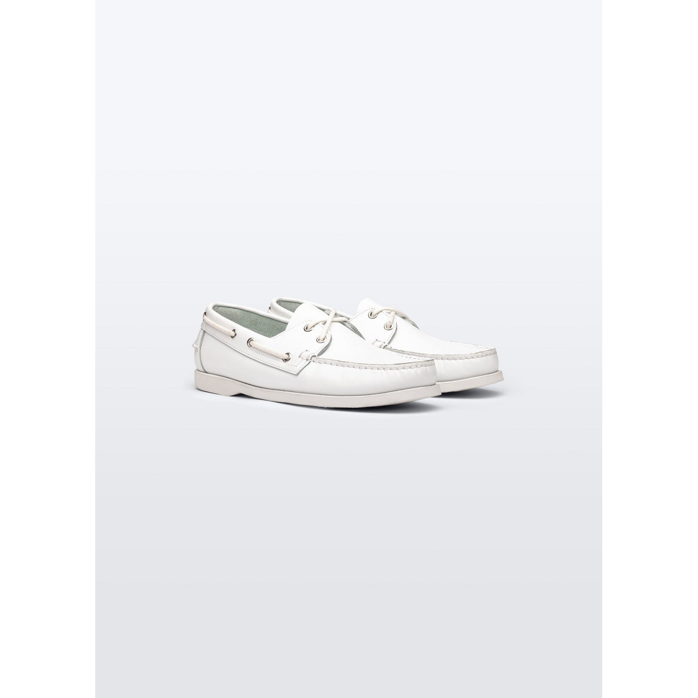 Fursac - Mocassins Bateau En Cuir Napa - Blanc