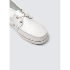 Fursac - Mocassins Bateau En Cuir Napa - Blanc