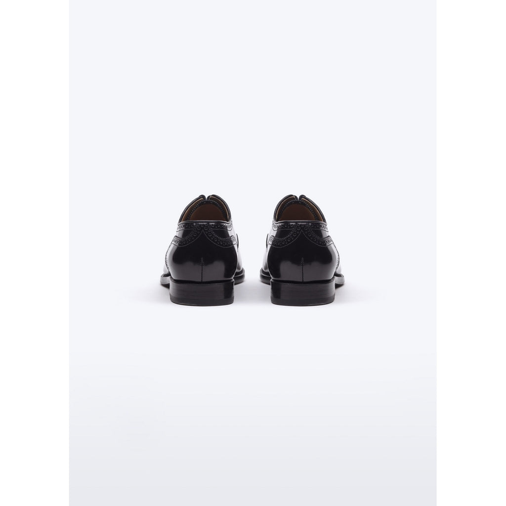 Spazzolato leren veterschoenen - Zwart