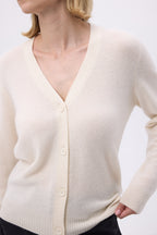 Cárdigan boyfriend de cuello en V Lea - Blanco - Mujer