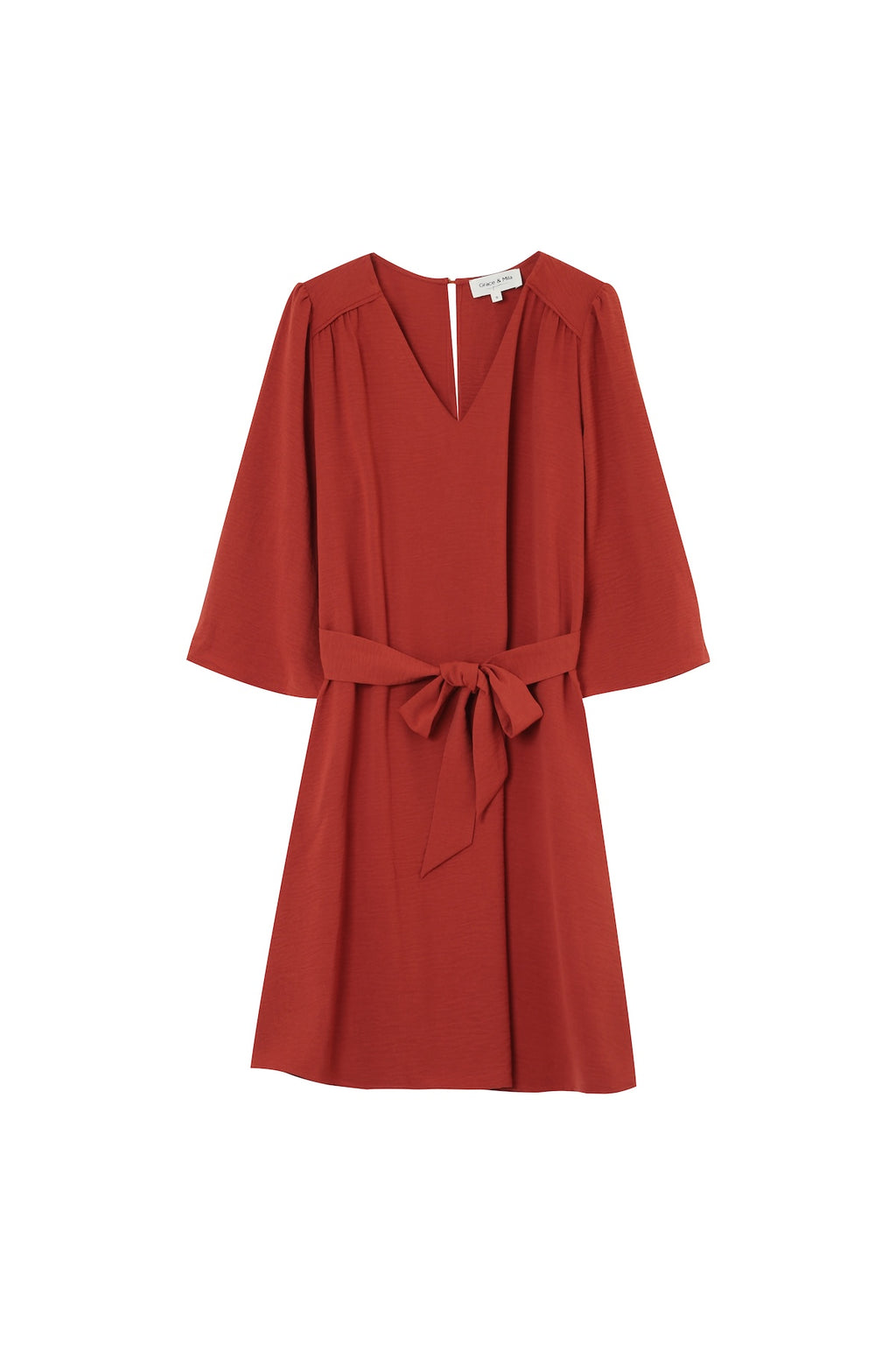 Vestido corto Lena - Teja