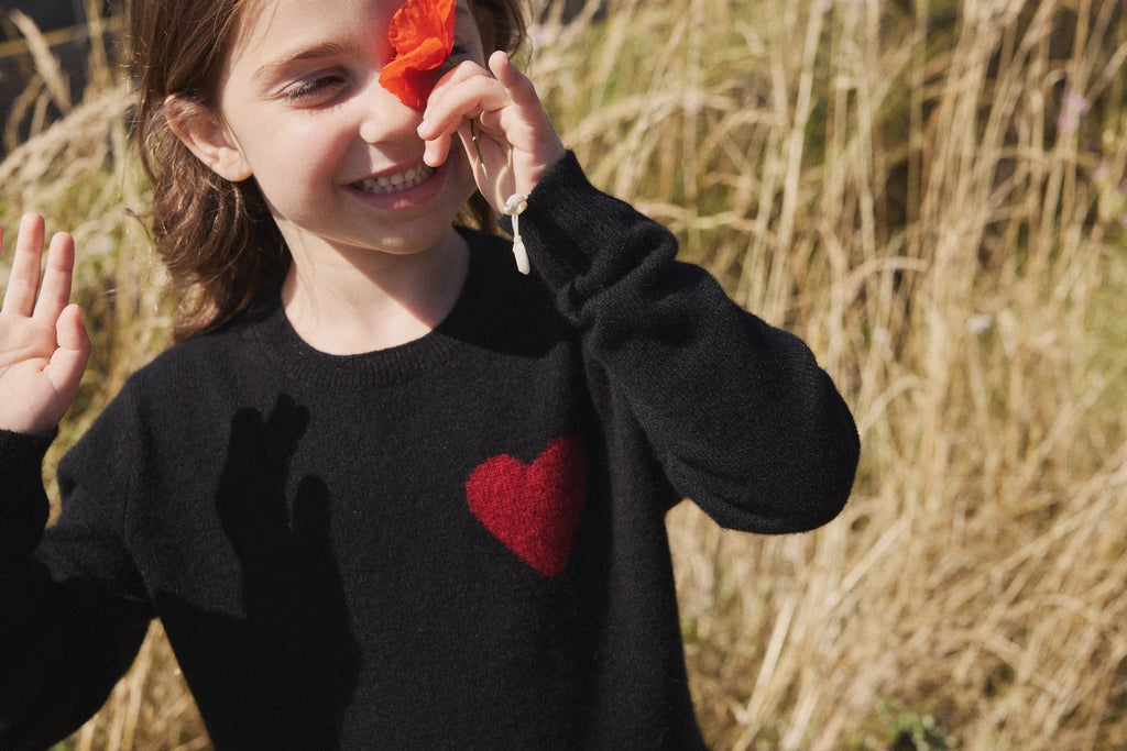 Jersey Cuello Redondo Corazón Lenny - Negro Rojo