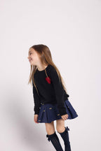 Jersey Cuello Redondo Corazón Lenny - Negro Rojo
