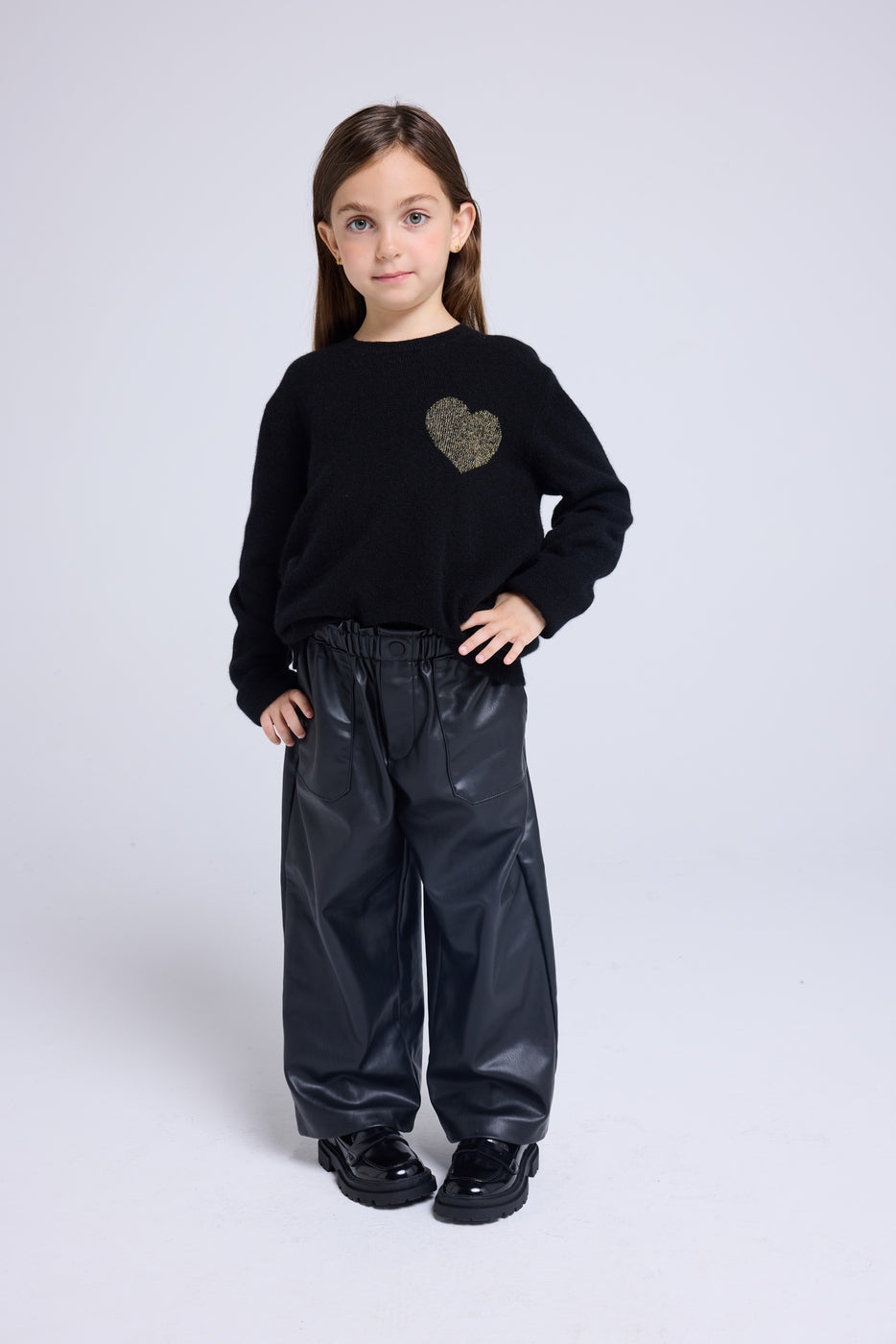 Lenny Heart Crew-Neck Jumper - Black Gold