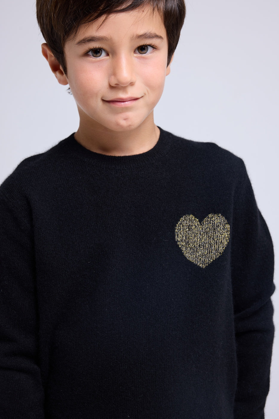 Lenny Heart Crew-Neck Jumper - Black Gold
