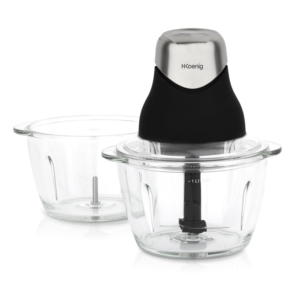 Mini Electric Chopper With 2 Bowls - Black