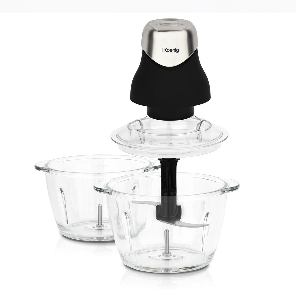 Mini Electric Chopper With 2 Bowls - Black
