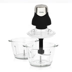 Mini Electric Chopper With 2 Bowls - Black