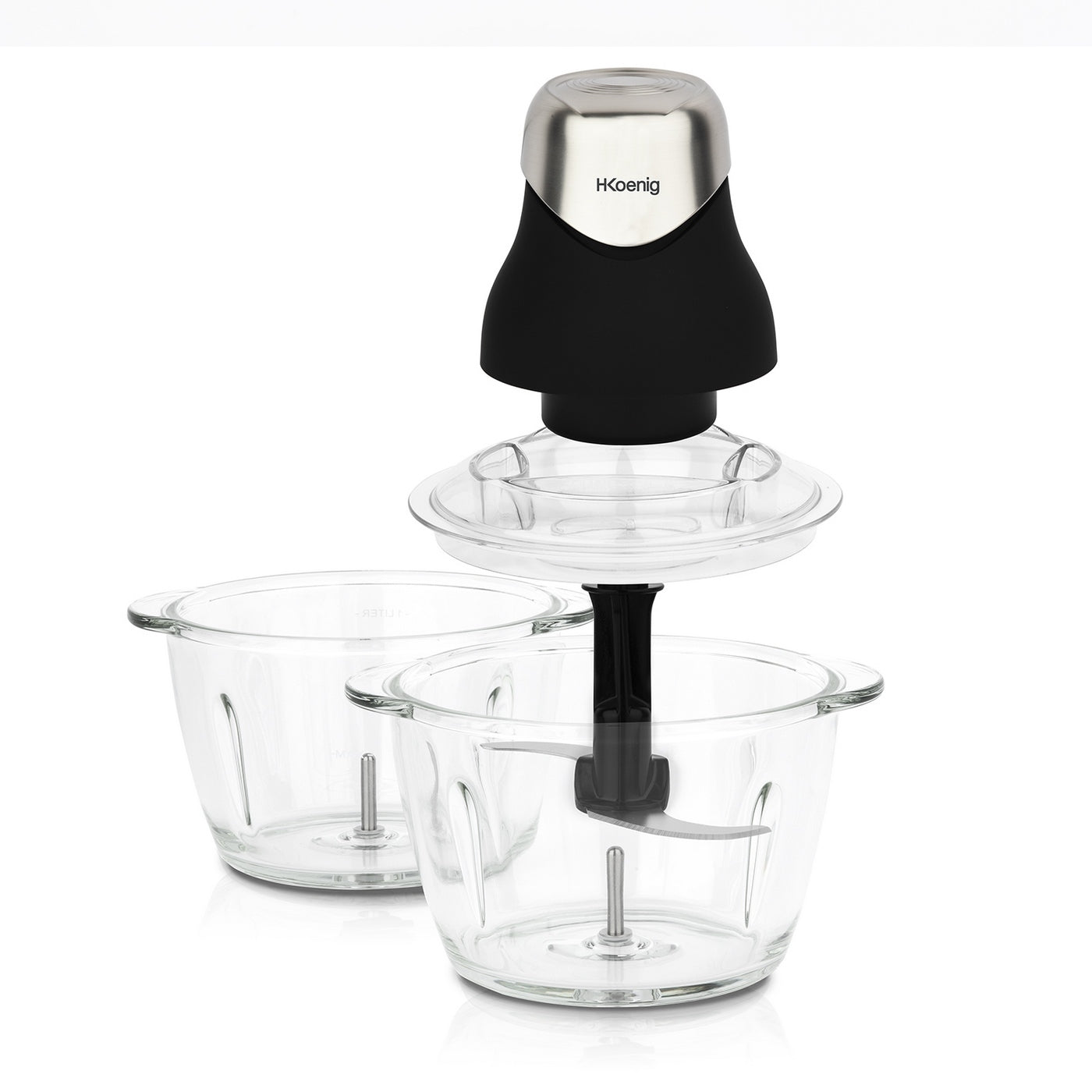Mini Electric Chopper With 2 Bowls - Black