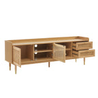 Mueble TV Leon - Chapa de Roble y Rejilla de Ratán