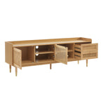 Mueble TV Leon - Chapa de Roble y Rejilla de Ratán