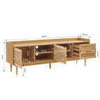 Mueble TV Leon - Chapa de Roble y Rejilla de Ratán