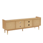 Mueble TV Leon - Chapa de Roble y Rejilla de Ratán
