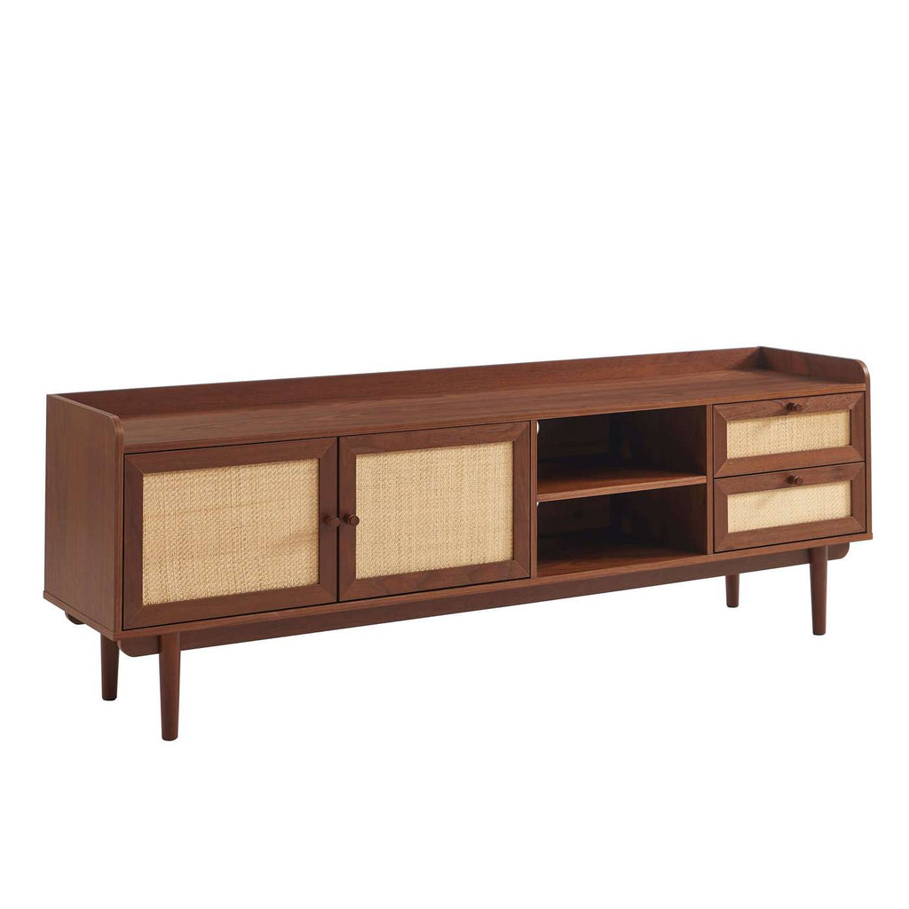 Leon - Television Unit - Walnut And Cannage