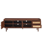Leon - Television Unit - Walnut And Cannage