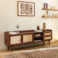 Leon - Television Unit - Walnut And Cannage