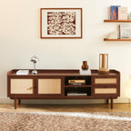 Leon - Television Unit - Walnut And Cannage