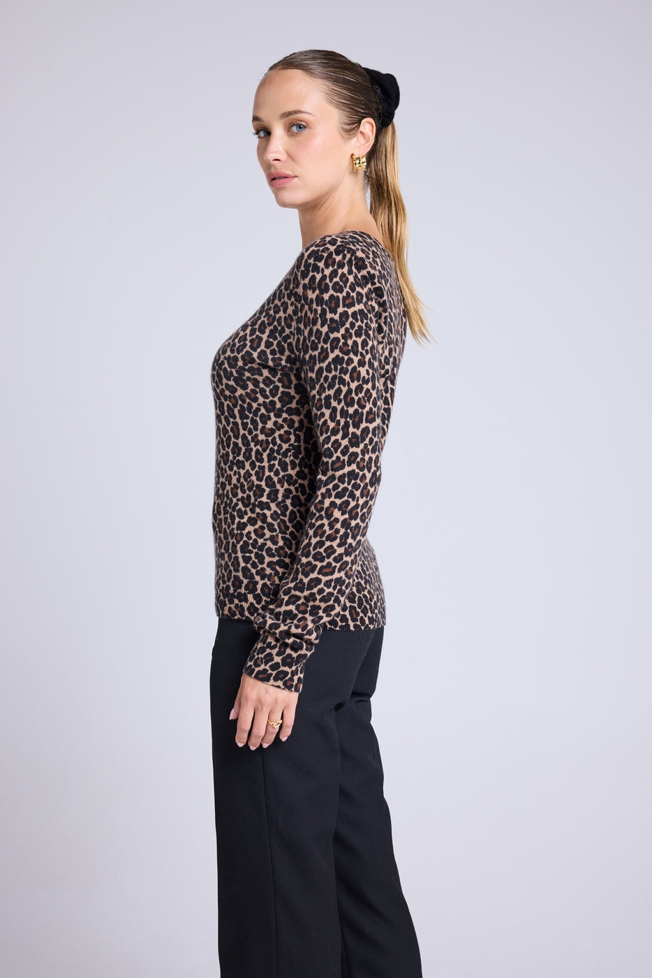 Jersey Cuello Redondo Estampado Leopardo Leonida - Leopardo Beige