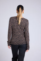 Jersey Cuello Redondo Estampado Leopardo Leonida - Leopardo Beige