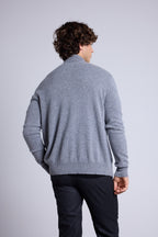 Cárdigan con cremallera y cuello alto Leo - Gris oscuro - Hombre