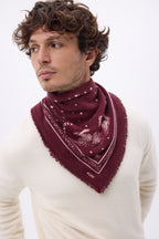 Small Leo Bandana - Burgundy White - Men