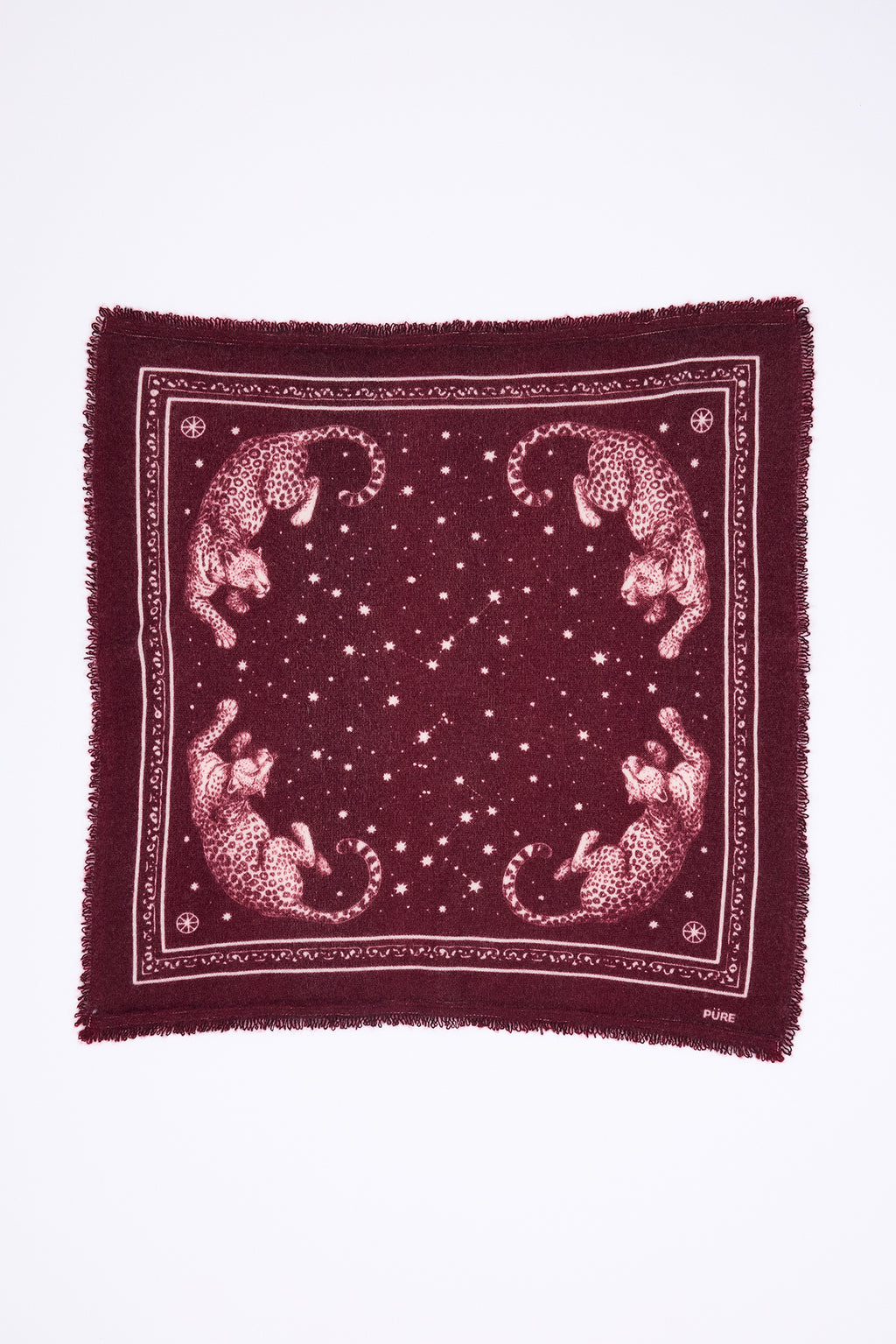 Bandana pequeño Leo - Burdeos blanco - Mujer