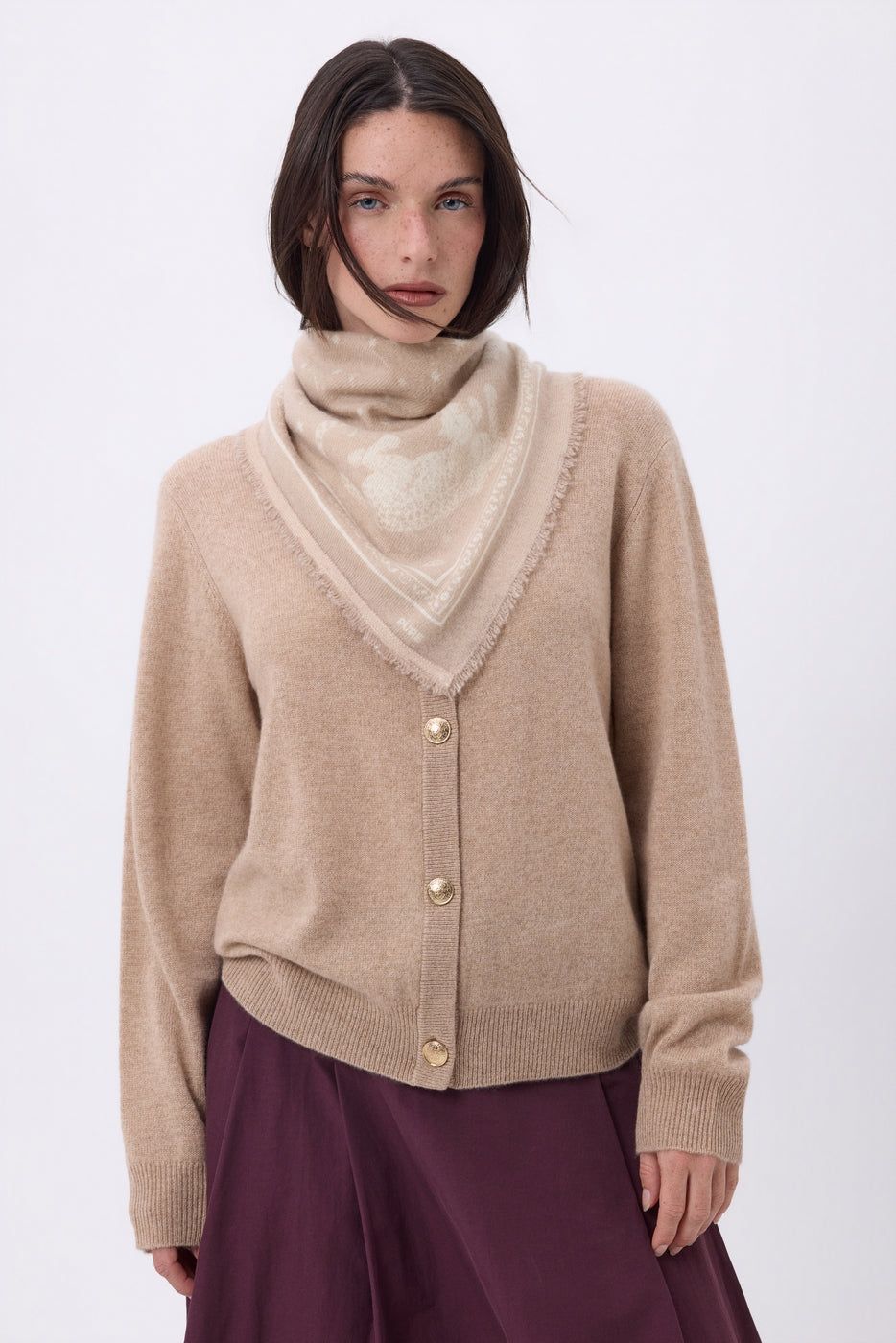 Bandana pequeño Leo - Beige crema blanco - Mujer