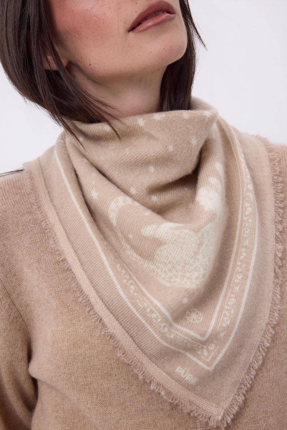 Bandana pequeño Leo - Beige crema blanco - Mujer
