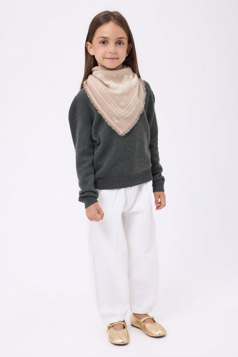 Bandana Leo pequeño - Beige crema blanco - Niño