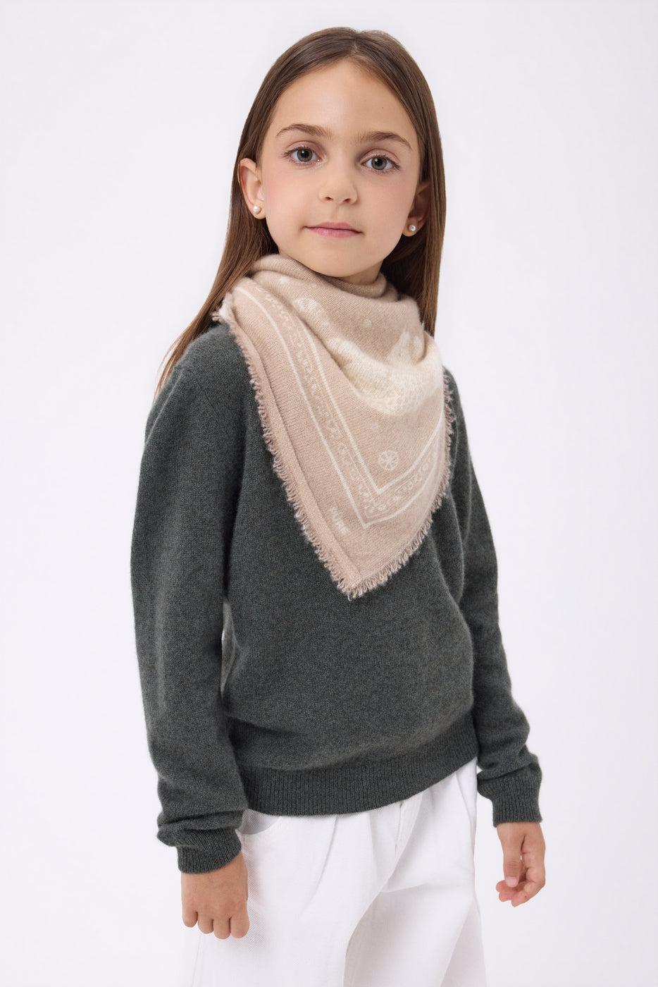 Bandana Leo pequeño - Beige crema blanco - Niño