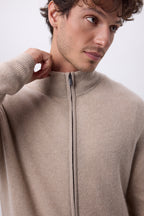 Chaleco con cremallera y cuello alto Leo - Beige claro - Hombre