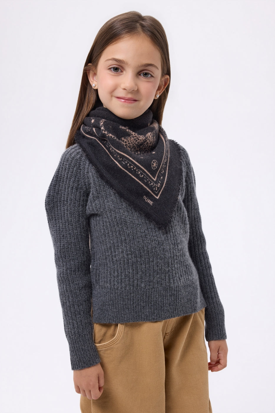 Small Leo Bandana - Black Leopard - Kids