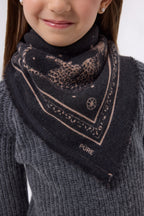 Small Leo Bandana - Black Leopard - Kids