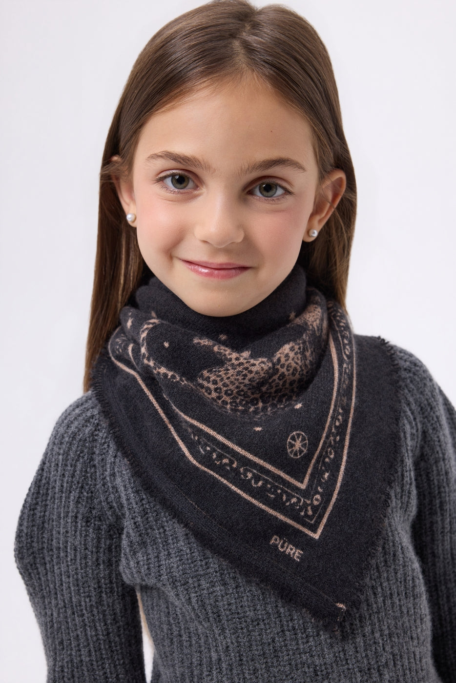 Small Leo Bandana - Black Leopard - Kids