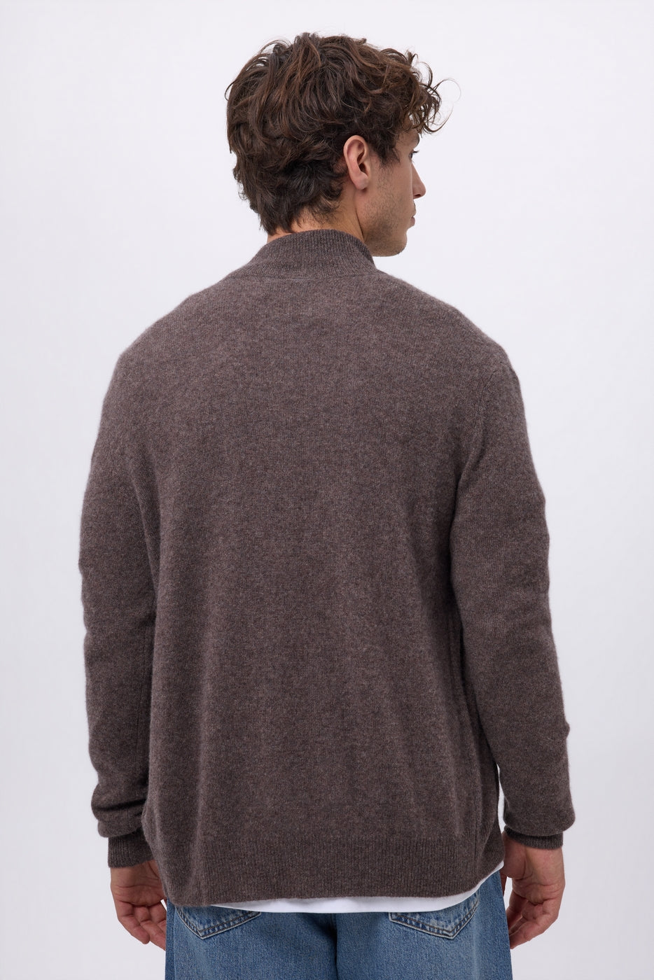 Chaleco con cremallera y cuello alto Leo - Marrón jaspeado - Hombre