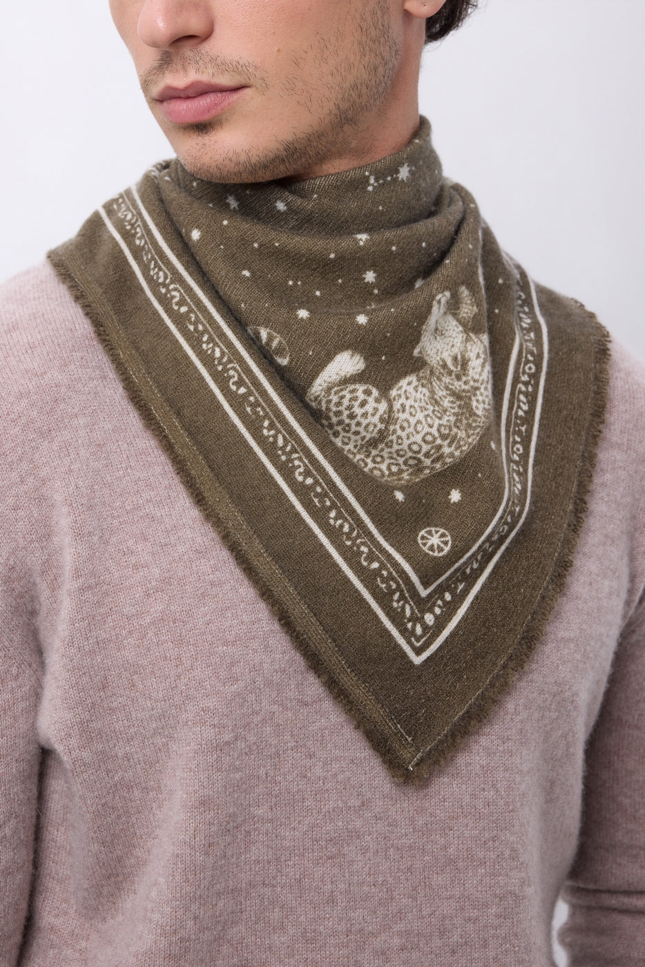 Bandana Leo pequeño - Caqui jaspeado blanco - Hombre