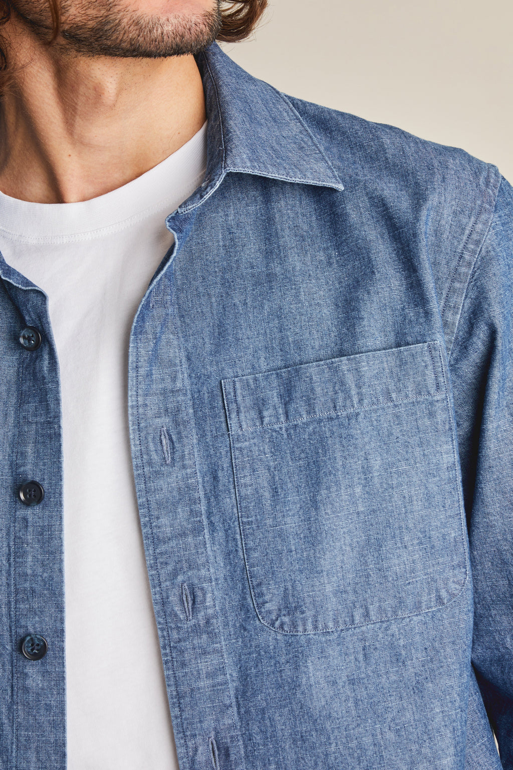 Blue Chambray Overshirt