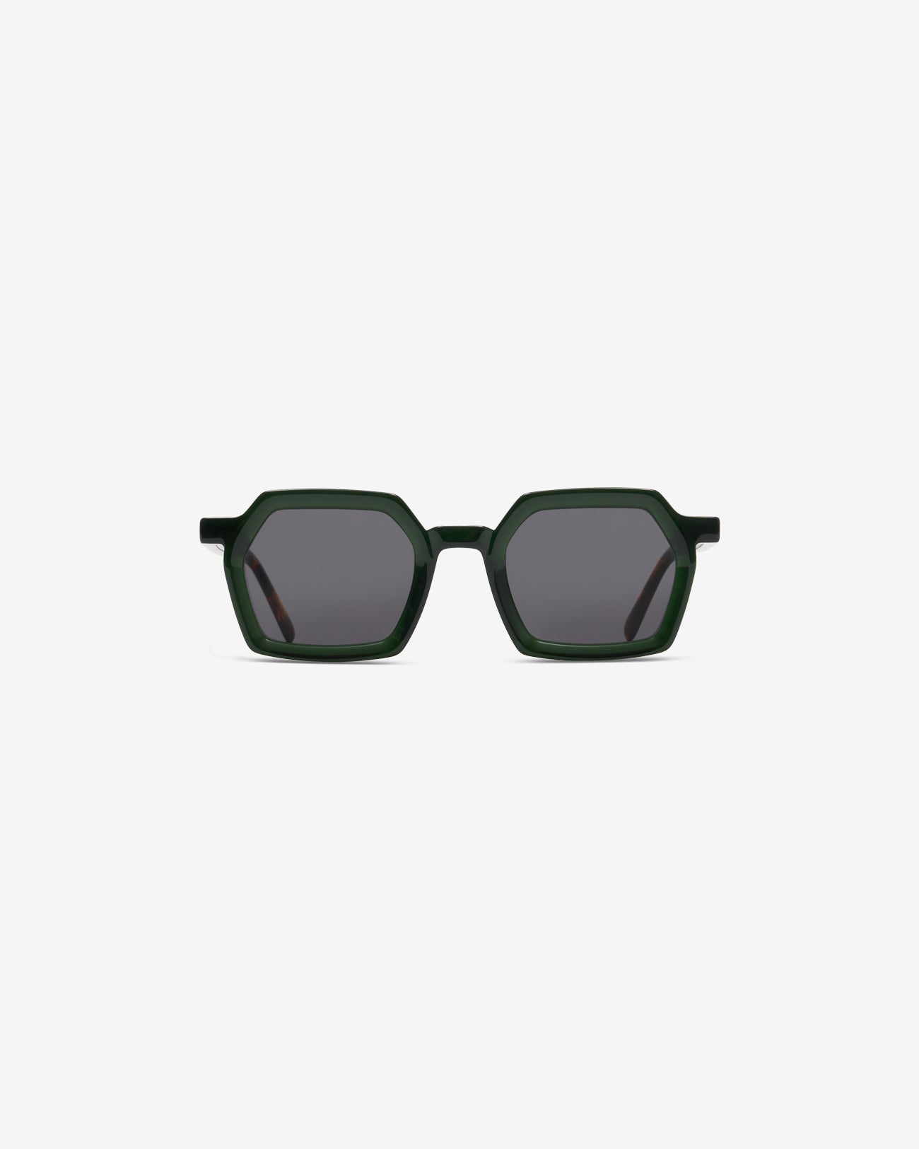 Lunettes de soleil Danica Olive — monture hexagonale acétate, vue de face