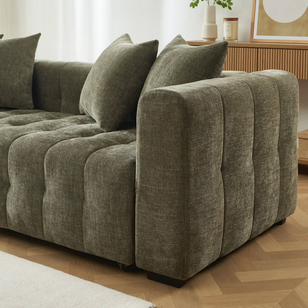 Levia - Lige Sovesofa 3-Personers - Grønt Stof