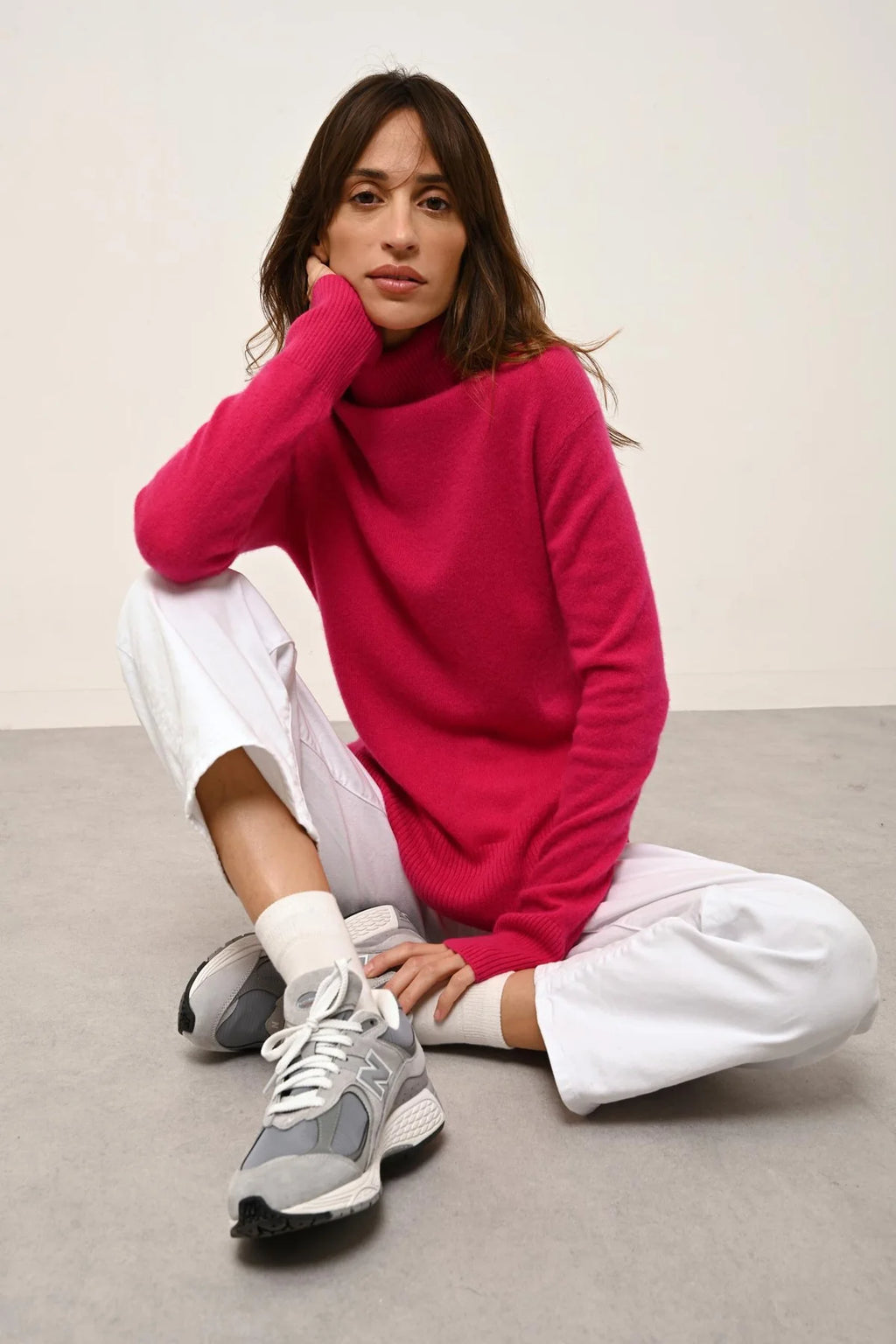 Roll-neck Jumper - Lexie - Fuchsia