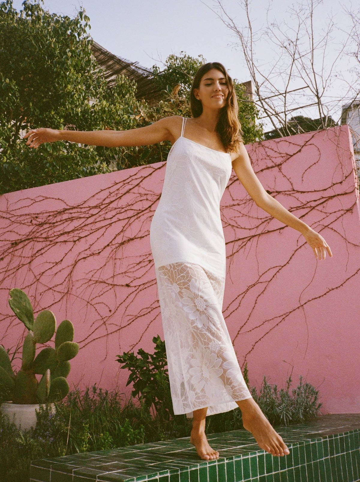 Vestido largo de encaje