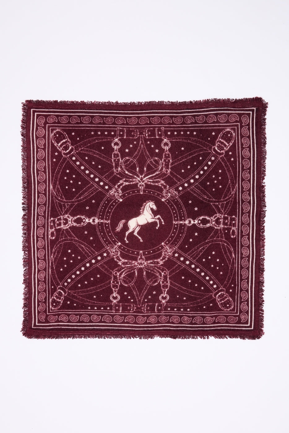 BANDANA/LE HARNAIS/BURGUNDY/ECOPAPER-K-54*54CM