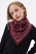 Small Le Harnais Bandana - Burgundy White - Kids