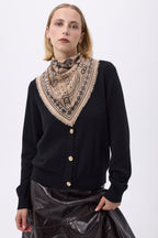 Bandana Piccola Le Harnais - Beige Crema Nero - Donna
