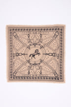 Bandana Piccola Le Harnais - Beige Crema Nero - Donna