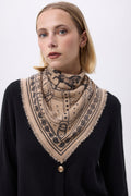 Bandana Piccola Le Harnais - Beige Crema Nero - Donna
