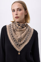 Bandana Piccola Le Harnais - Beige Crema Nero - Donna
