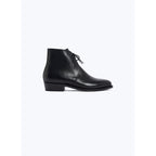 Botines De Cordones En Piel - Negro